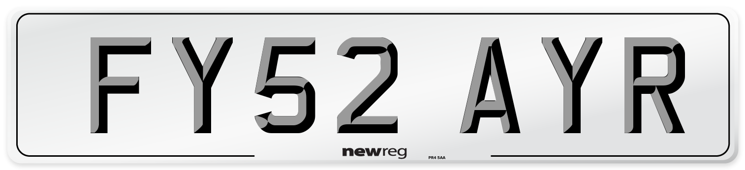 FY52 AYR Number Plate from New Reg